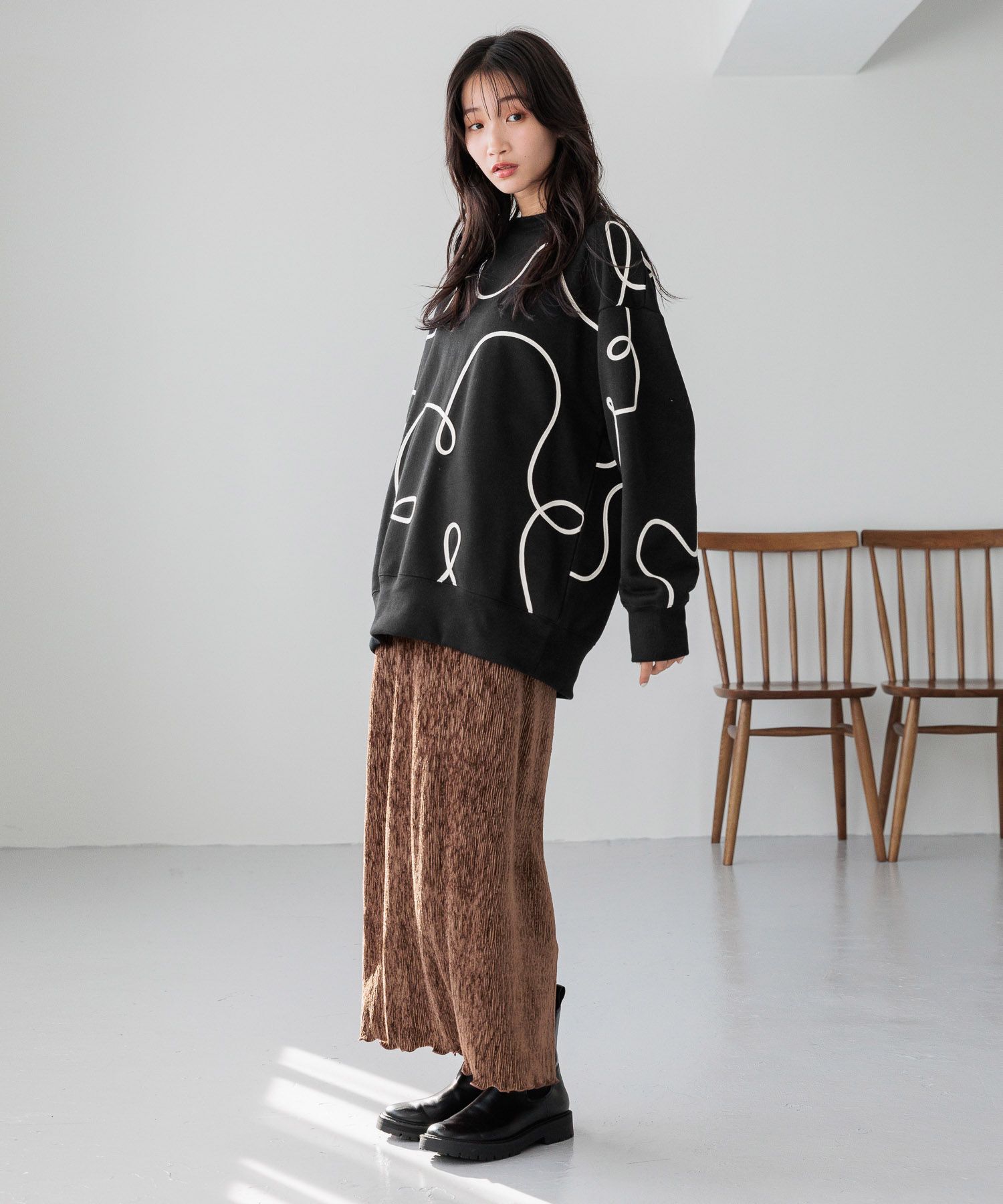 LOWRYS FARM「シャイニーベロアタイトスカート」|スカート|