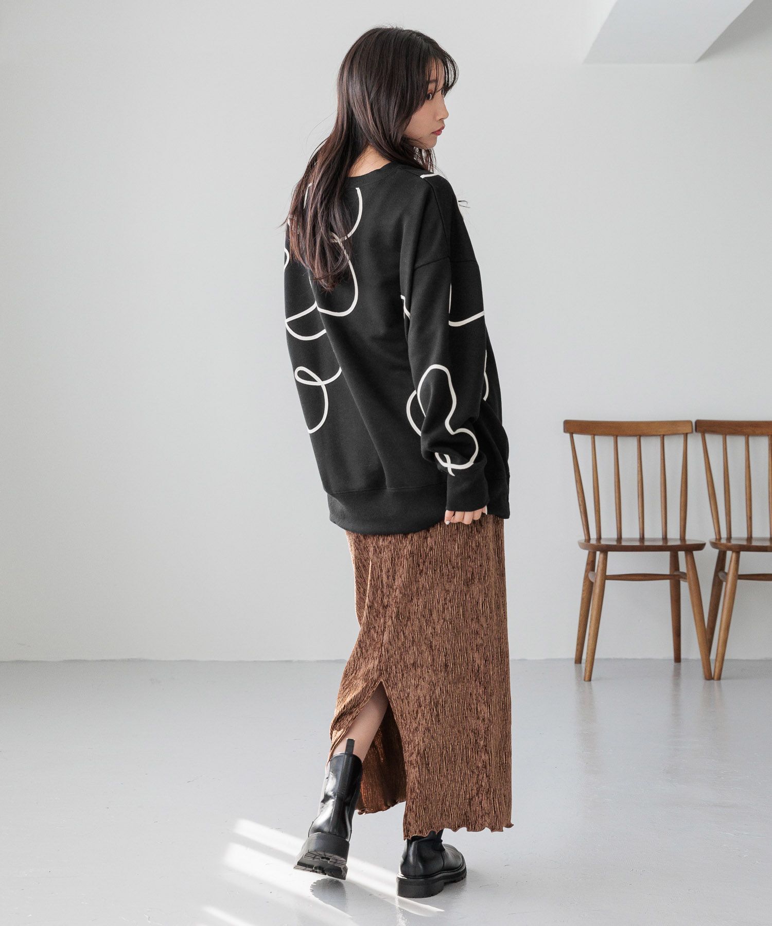 LOWRYS FARM「シャイニーベロアタイトスカート」|スカート|