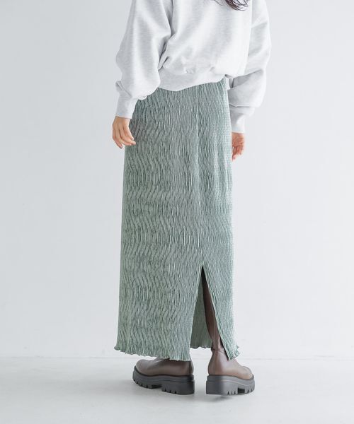 LOWRYS FARM「シャイニーベロアタイトスカート」|スカート|