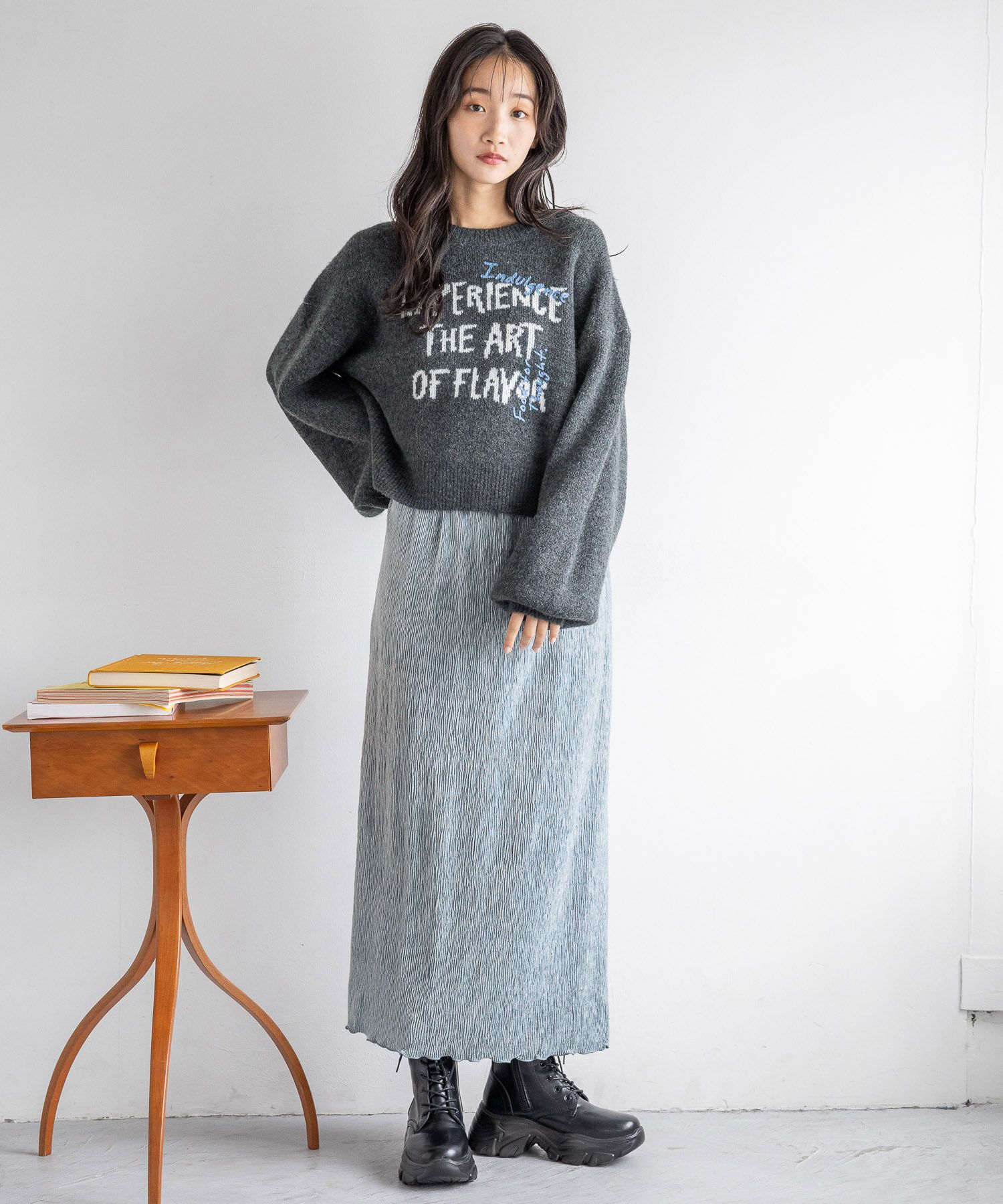 LOWRYS FARM「シャイニーベロアタイトスカート」|スカート|