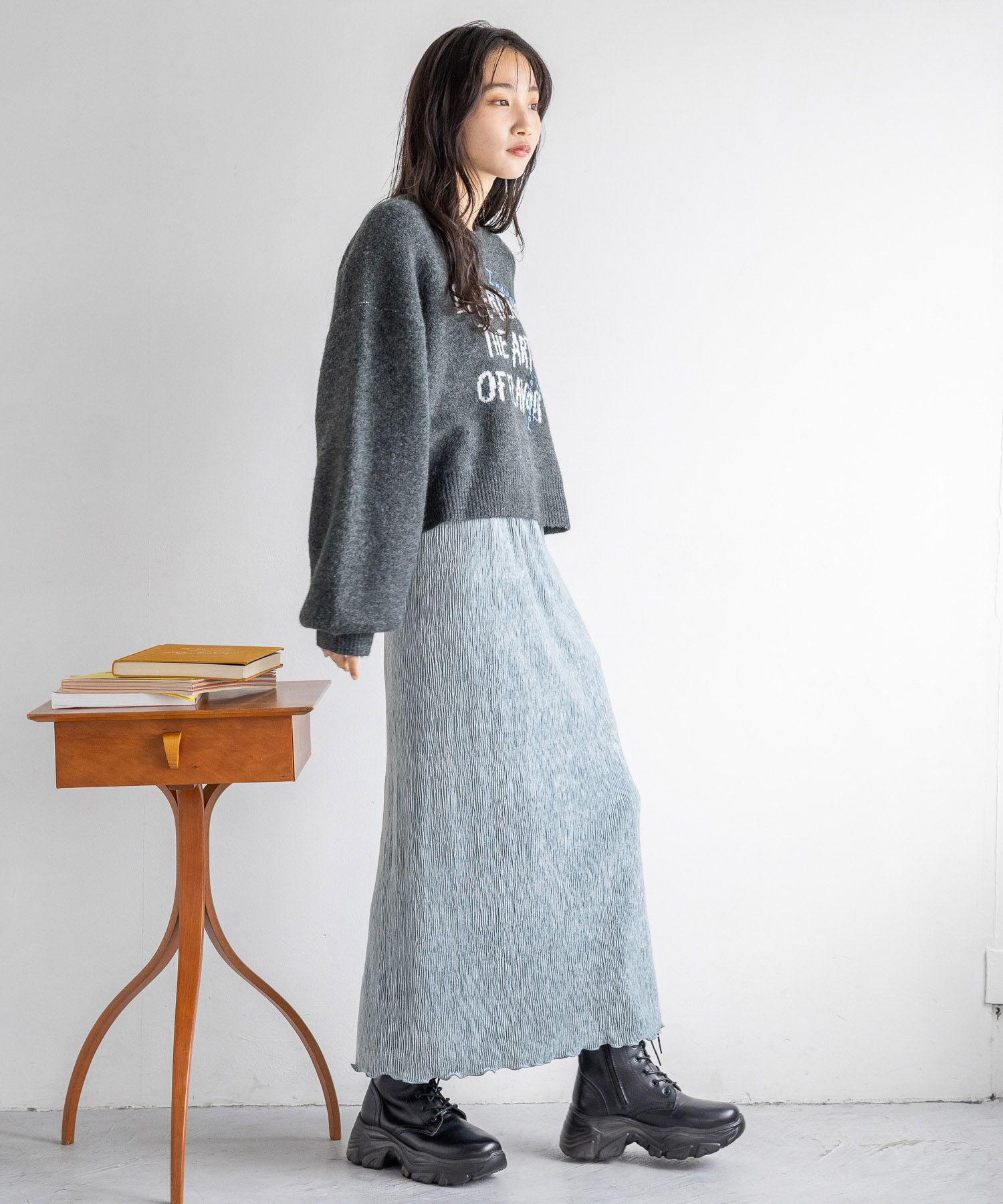 LOWRYS FARM「シャイニーベロアタイトスカート」|スカート|