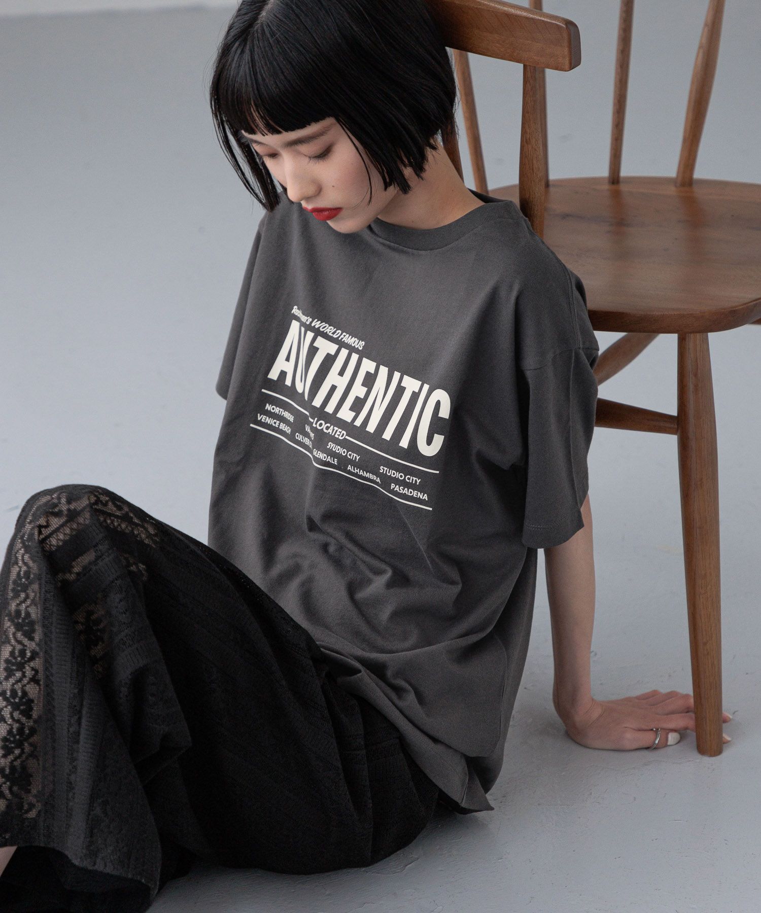 LOWRYS FARM「アソートロゴＴＥＥ」|Tシャツ・カットソー|GRY8