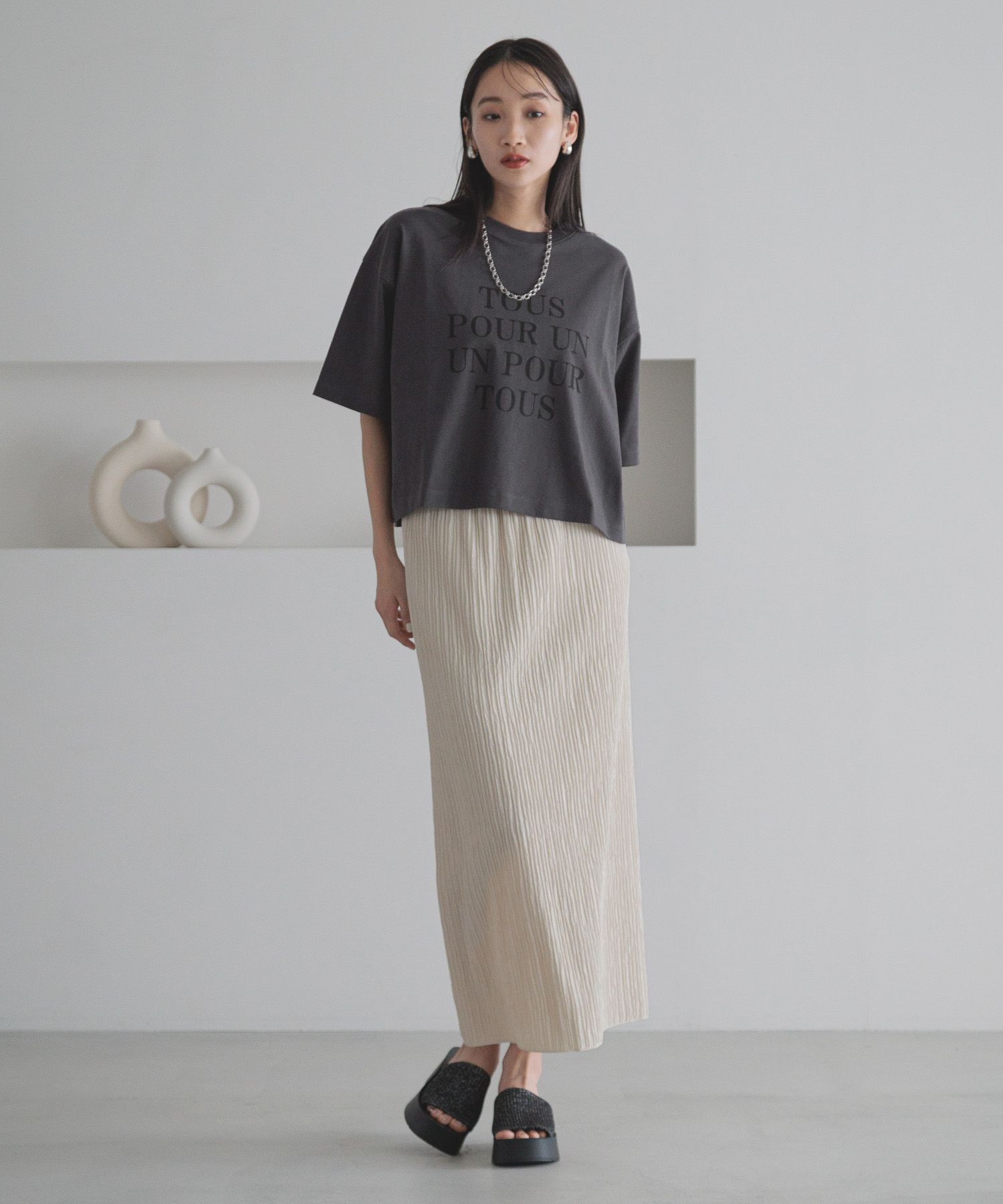 LOWRYS FARM「ジャガードプリーツスカート」|スカート|