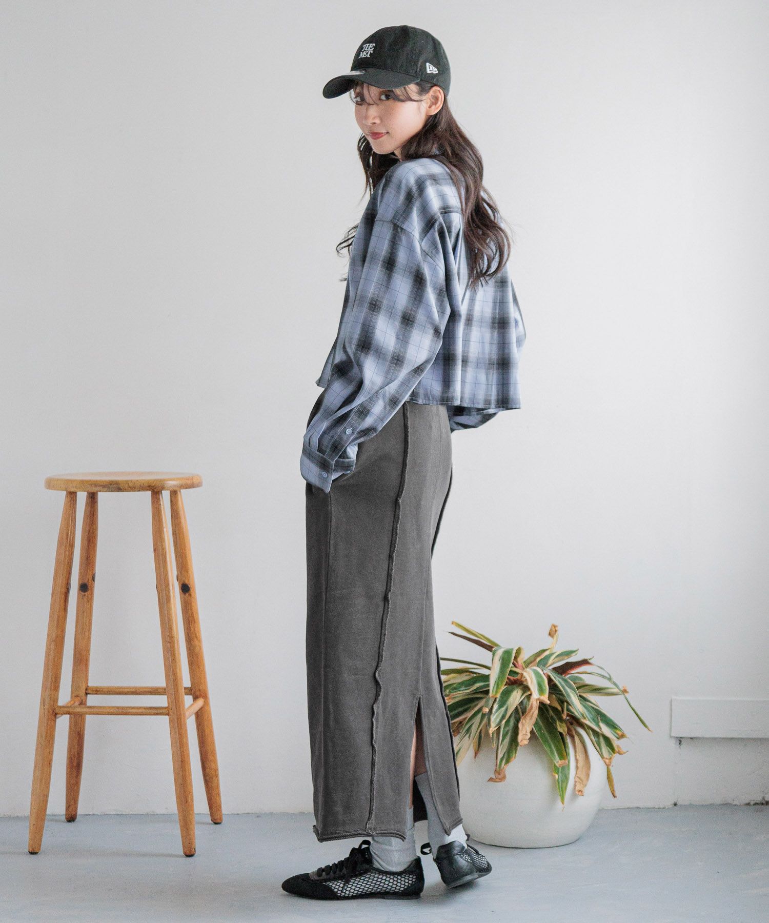 LOWRYS FARM「リメイクスウェットタイトスカート」|スカート|