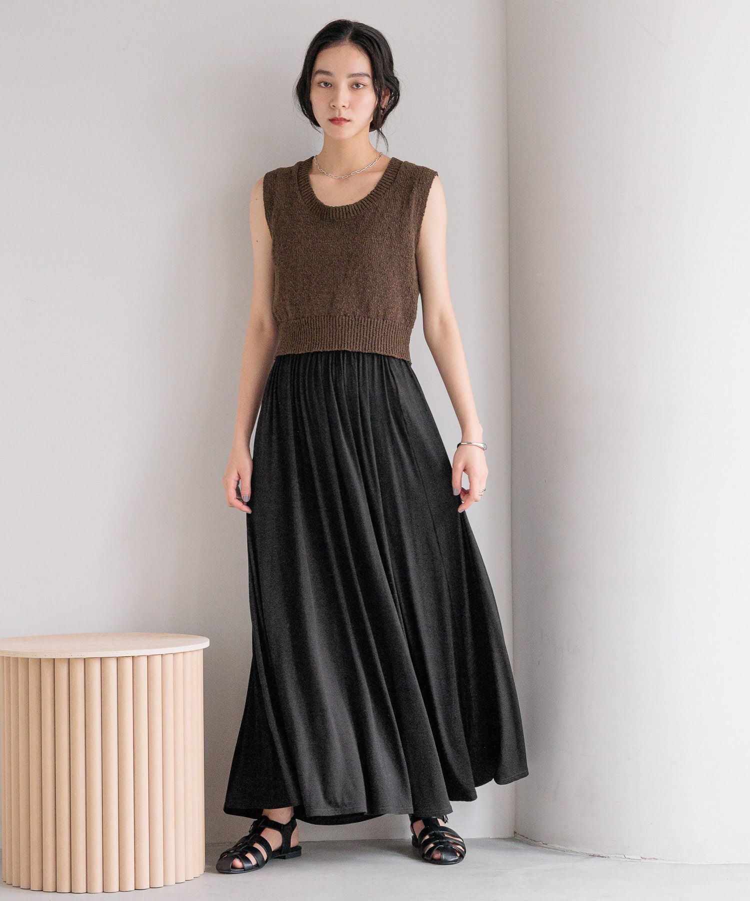 LOWRYS FARM「カットギャザーロングスカート」|スカート|