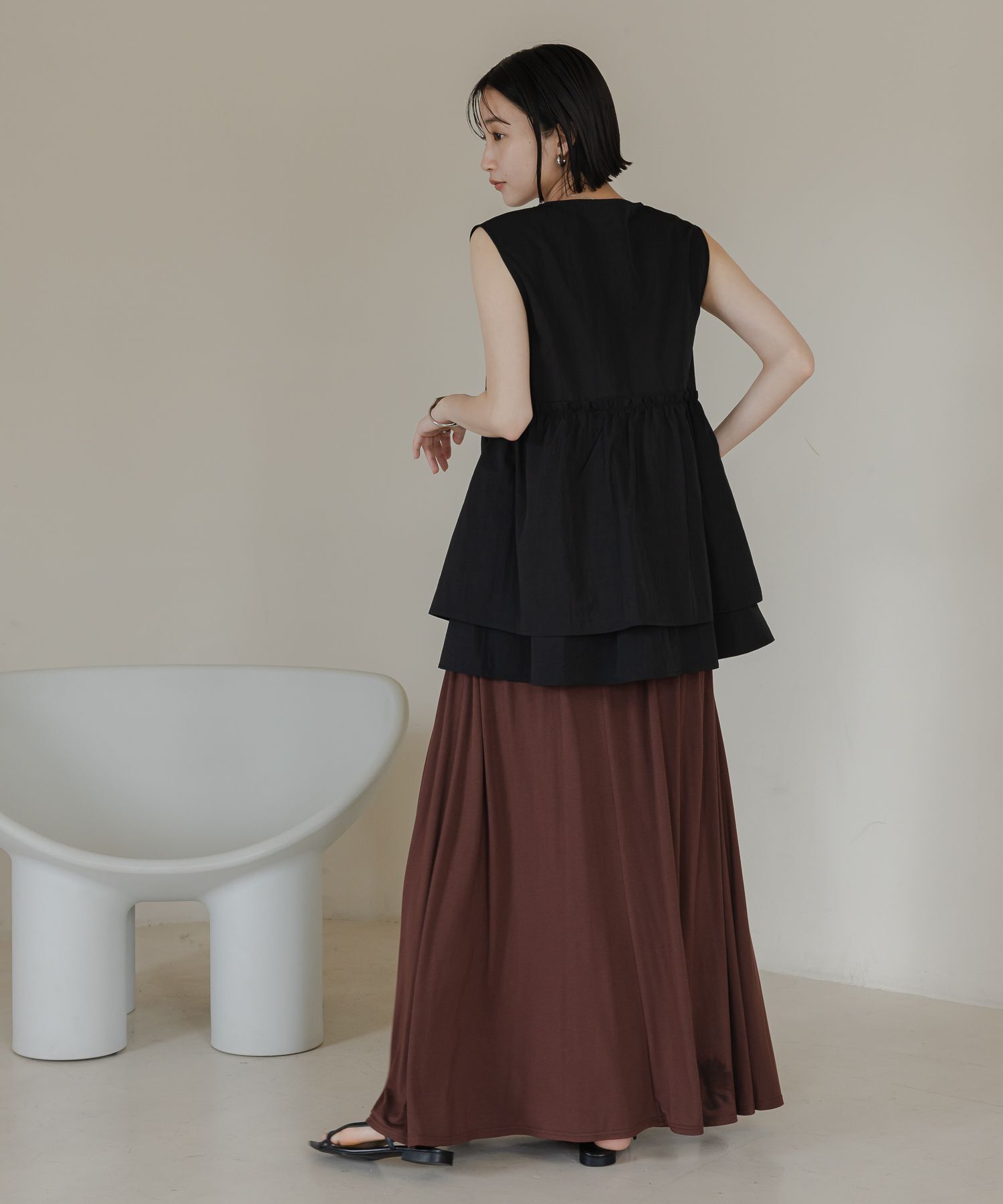 LOWRYS FARM「カットギャザーロングスカート」|スカート|