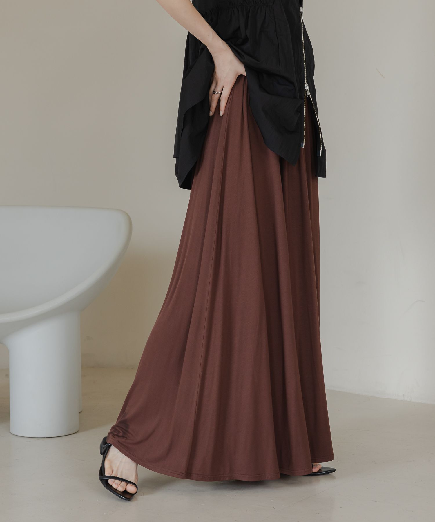 LOWRYS FARM「カットギャザーロングスカート」|スカート|