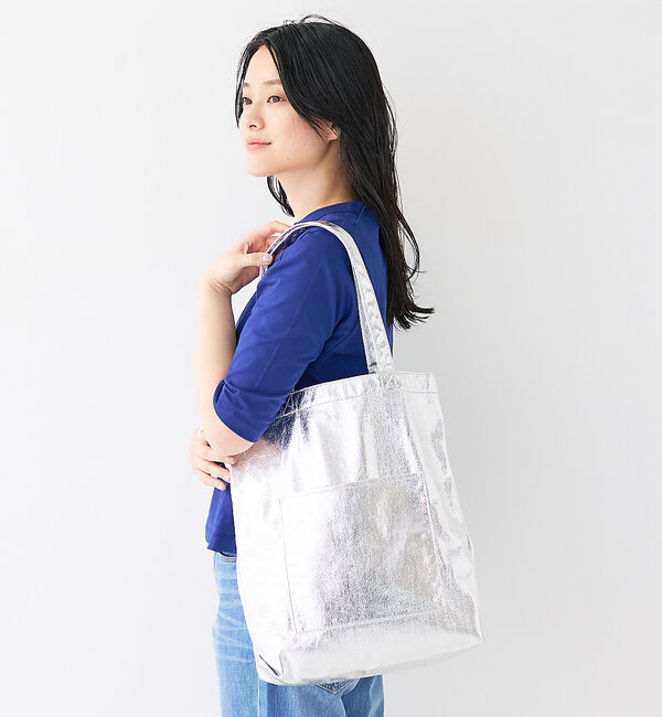 collex「メタリックポケッタブルトートバッグ」|トートバッグ|シルバー