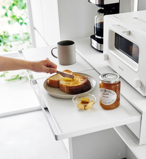 collex「【tower】2wayキッチン家電下引き出し＆スライドテーブル タワー W80」|食器・キッチングッズ|