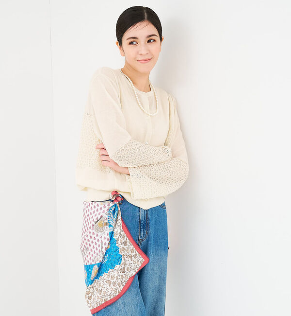 collex「リネンタッチ透かし柄カーディガン」|カーディガン|