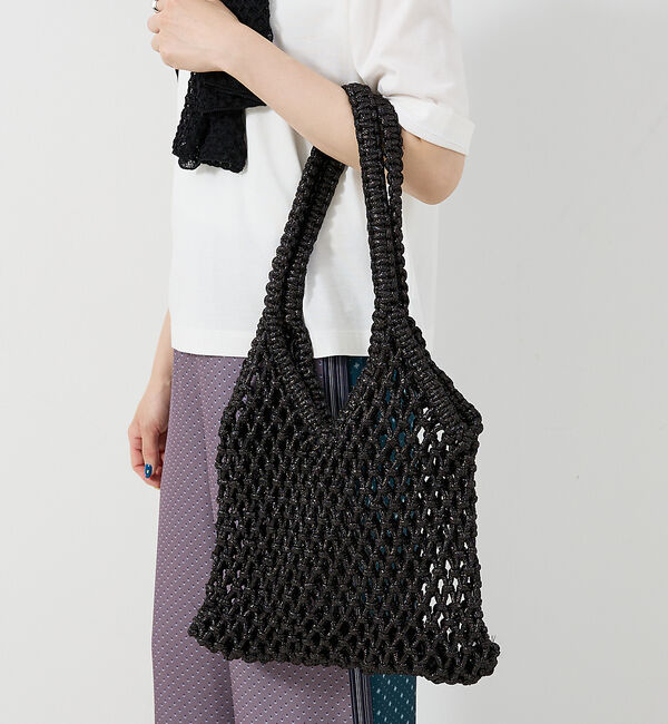 collex「【The Bagmati】 ラメメッシュバッグ」|かごバッグ|ブラック