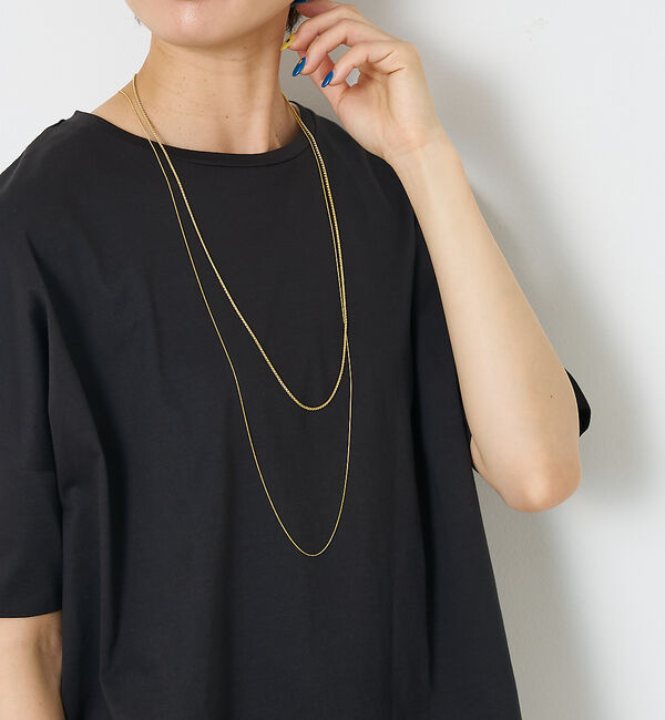 collex「【dignif】【金属アレルギー対応】ダブルチェーンロングネックレス」|ネックレス|
