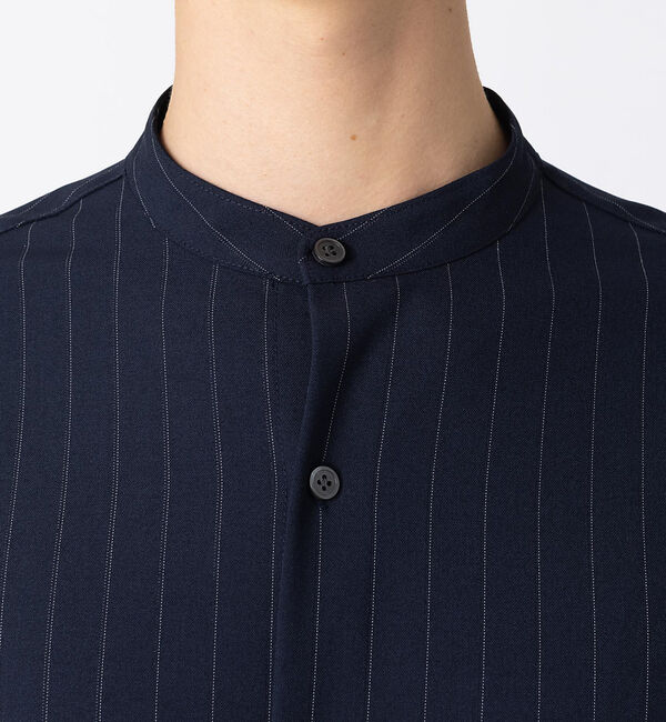 ABAHOUSE「バンドカラー ストライプシャツ」|シャツ・ブラウス|