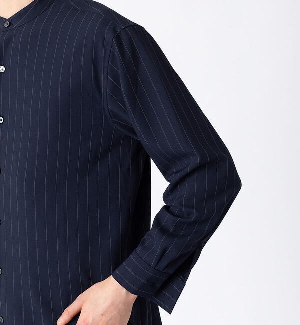 ABAHOUSE「バンドカラー ストライプシャツ」|シャツ・ブラウス|