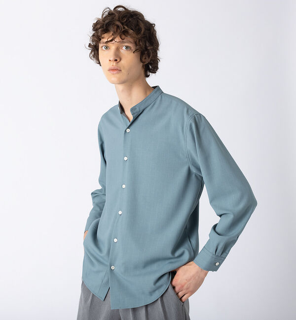 ABAHOUSE「バンドカラー ストライプシャツ」|シャツ・ブラウス|