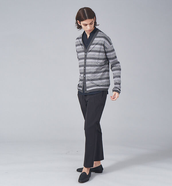 ABAHOUSE「リネン ジャージー マルチボーダー カーディガン」|カーディガン|