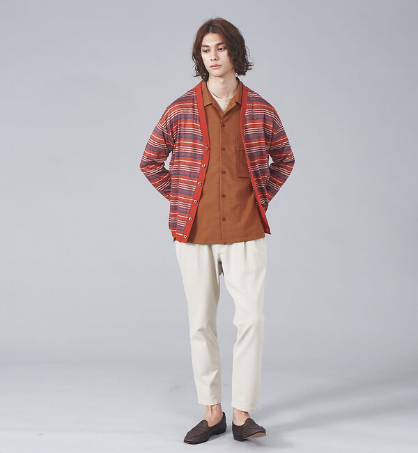 ABAHOUSE「リネン ジャージー マルチボーダー カーディガン」|カーディガン|