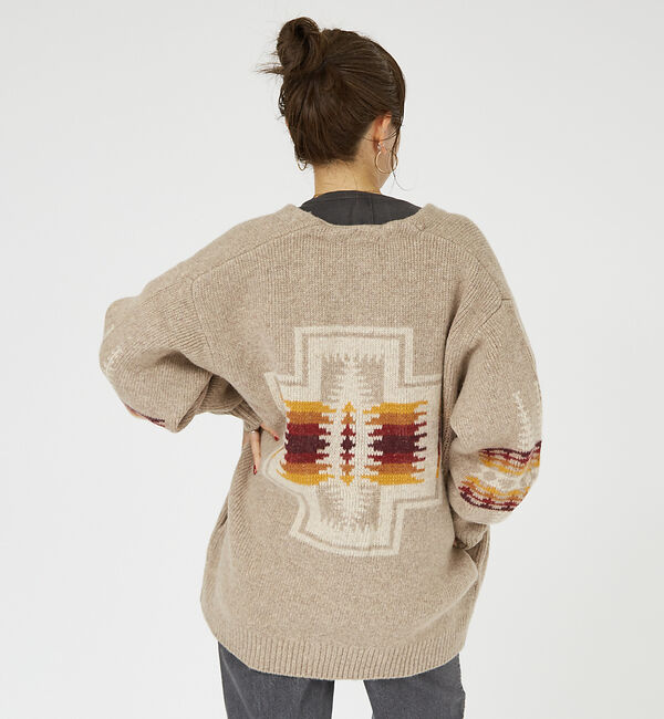 ABAHOUSE「【PENDLETON/ペンドルトン】Shetland Wool Cardigan」|ニット・セーター|ベージュ