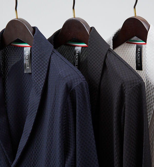 ABAHOUSE「【MASCHILE】チェック リンクス ニット ショールジャケット」|その他|