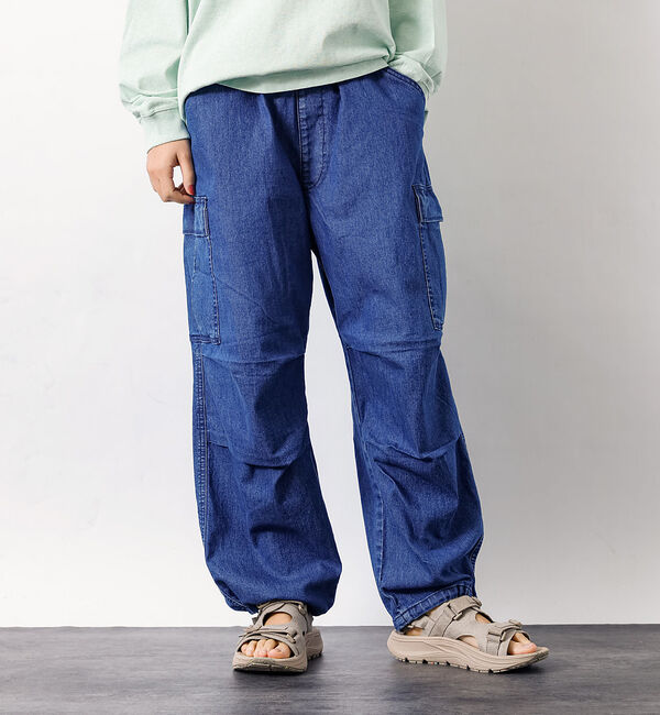 ABAHOUSE「【Lee/リー】フリーサイズ リラックスワイドカーゴパンツ FLeeasy CA」|カーゴ|