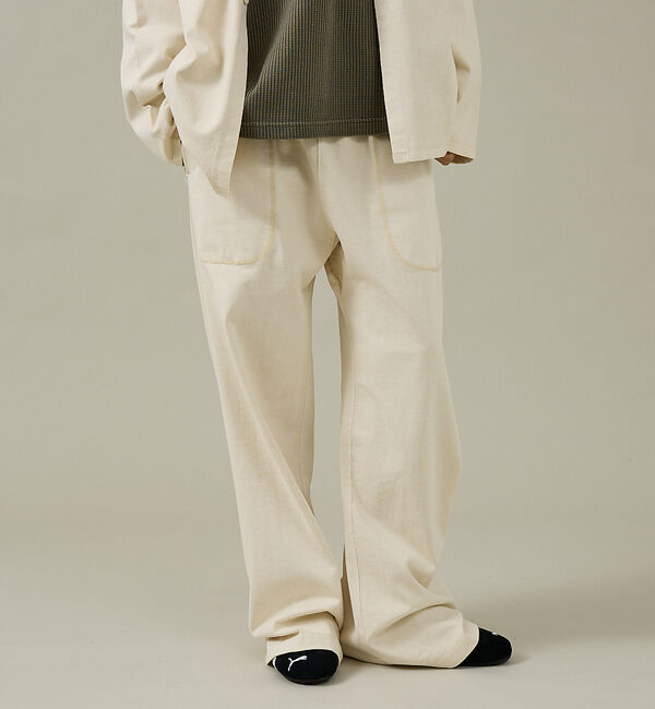 ABAHOUSE「【SEABEES / シービス】HEAVY WEIGHT WIDE PANTS」|その他|ホワイト系その他1