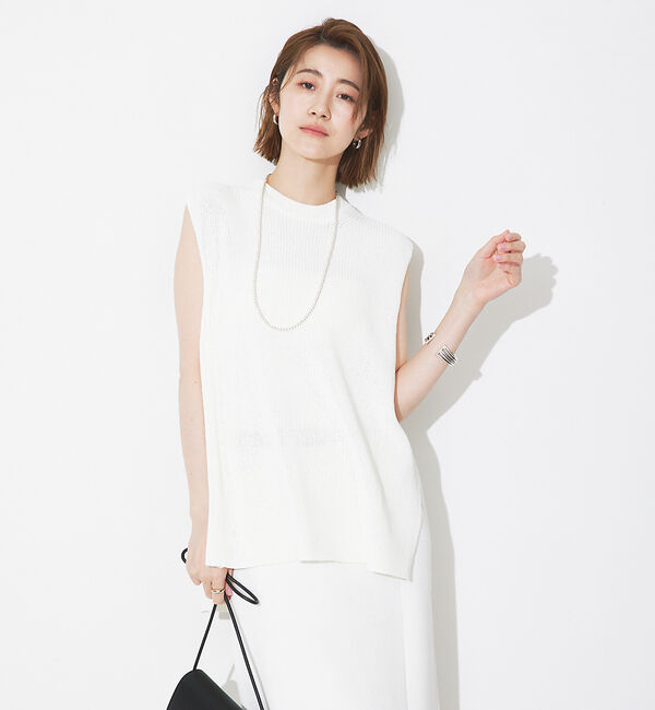 Rouge vif「【セットアップ対応】麻混片畦ニットベスト」|ニット・セーター|