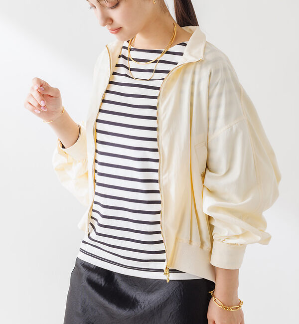 Rouge vif「ショートコクーン ナイロンブルゾン」|ブルゾン・スタジャン|アイボリー