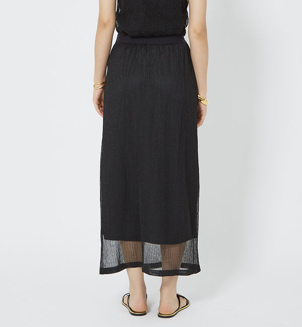 Rouge vif「針抜きリブシアーメタリックニットスカート」|スカート|