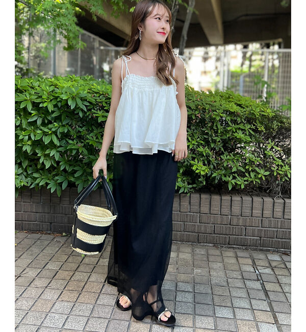 Rouge vif「針抜きリブシアーメタリックニットスカート」|スカート|