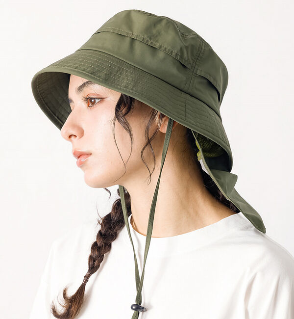 Rouge vif「【RUBEN / ルーベン】シェードバケットハット / 日焼け対策 / ストラッ」|その他|カーキ