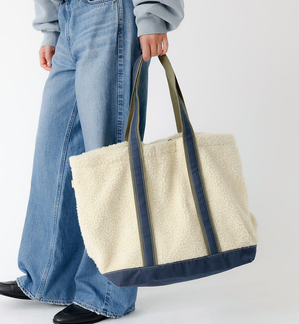 Rouge vif「【TRIFFER/トリファー】ボアトート/バッグ/大容量/A4収納可能【WEB限」|トートバッグ|オフホワイト