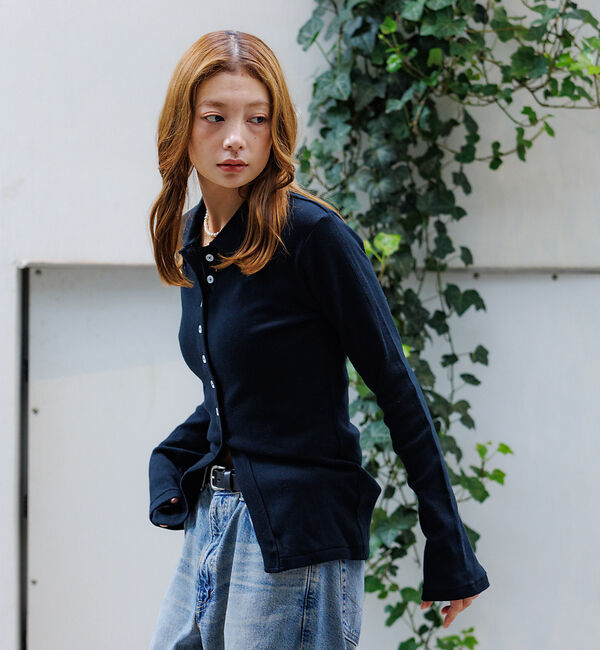 Rouge vif「【Robert P.Miller / ロバートピーミラー】パネルリブカーディガン」|カーディガン|