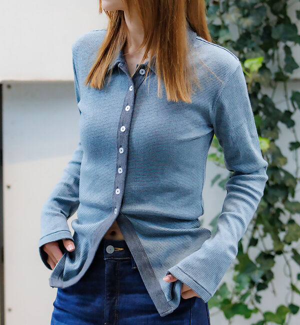 Rouge vif「【Robert P.Miller / ロバートピーミラー】パネルリブカーディガン」|カーディガン|グレー