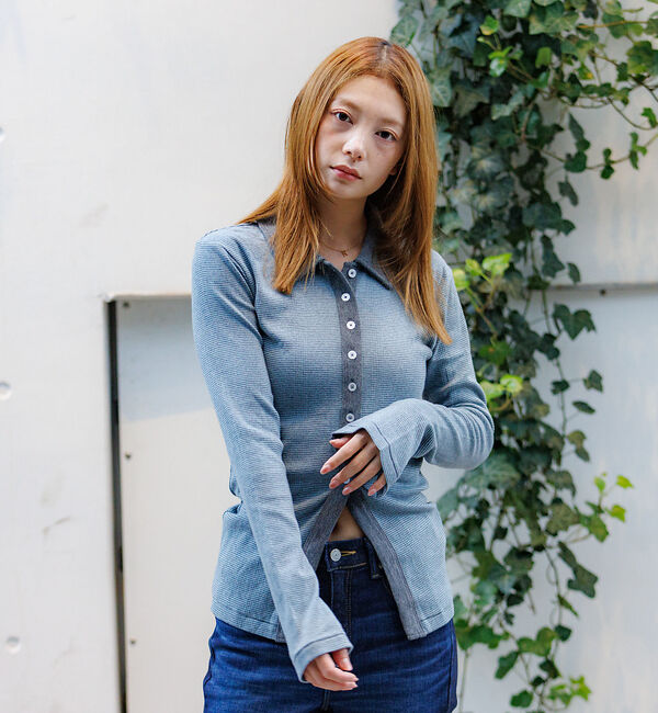 Rouge vif「【Robert P.Miller / ロバートピーミラー】パネルリブカーディガン」|カーディガン|