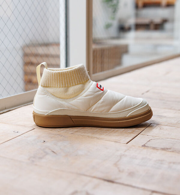 Rouge vif「【HUNTER/ハンター】イン/アウト ニッティド カフ スリッパ― ブーツ/K」|ショートブーツ|