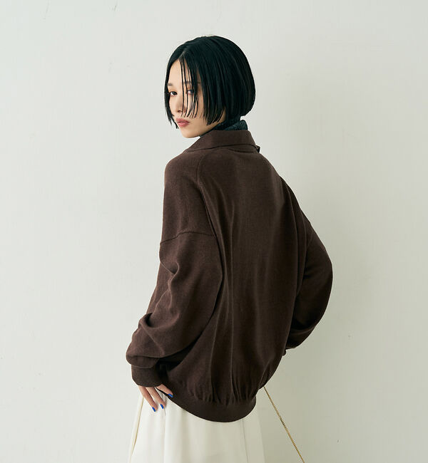 Rouge vif「カシミヤ混ウール襟付きスキッパーニット」|ニット・セーター|