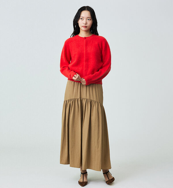 Rouge vif「【Le Melange/ル・メランジュ】前後2WAY クルーネックカーディガン」|ニット・セーター|
