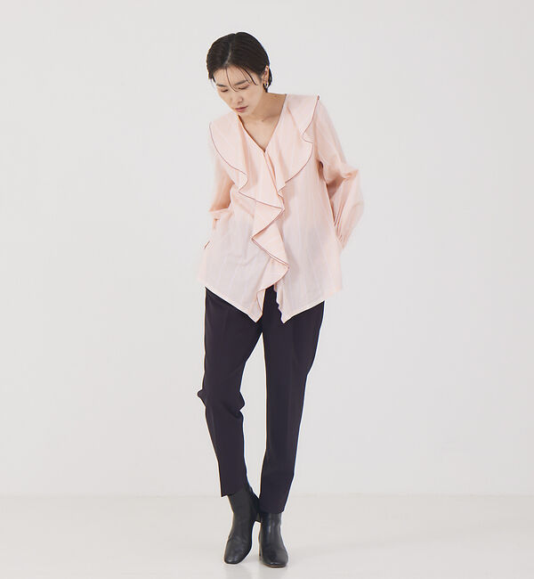 qualite「フリルカラーブラウス」|シャツ・ブラウス|