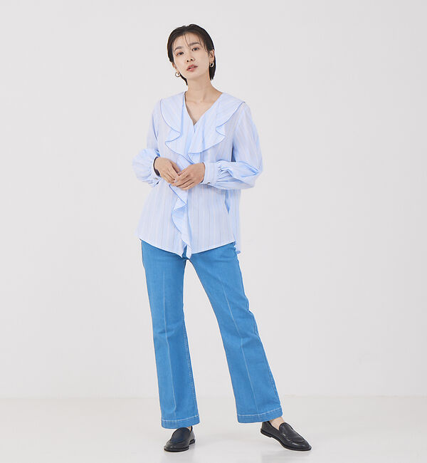 qualite「フリルカラーブラウス」|シャツ・ブラウス|