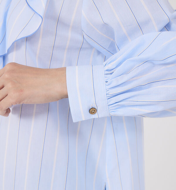 qualite「フリルカラーブラウス」|シャツ・ブラウス|