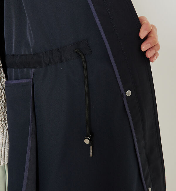 qualite「エアリーライトツイルコート」|ノーカラーコート|