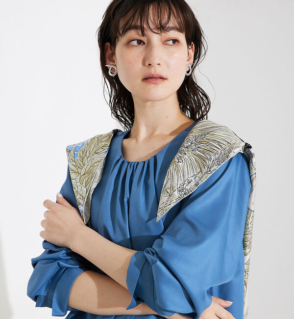 qualite「【manipuri】サキュレントガーデン/88&times;88」|バンダナ・スカーフ|ブルー