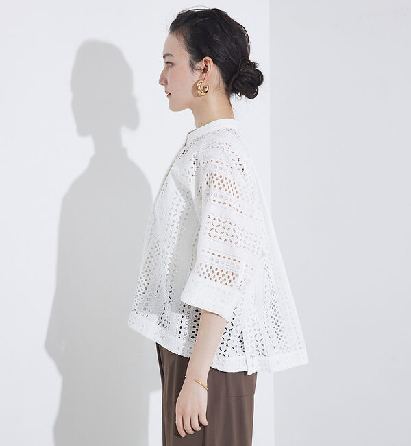 qualite「レースハーフスリーブシャツ」|シャツ・ブラウス|
