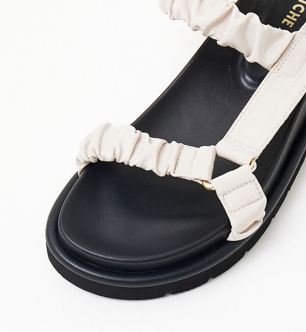 AU BANNISTER「ギャザーベルト フットベッドサンダル」|サンダル|