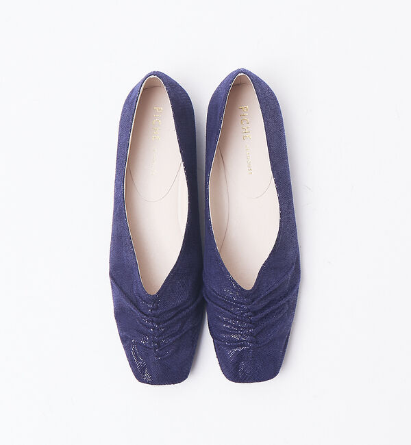 AU BANNISTER「センターシャーリングフラットパンプス」|パンプス|ネイビー