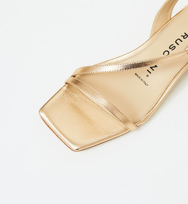 AU BANNISTER「●FABIO RUSCONI メタリック華奢ストラップサンダル」|サンダル|