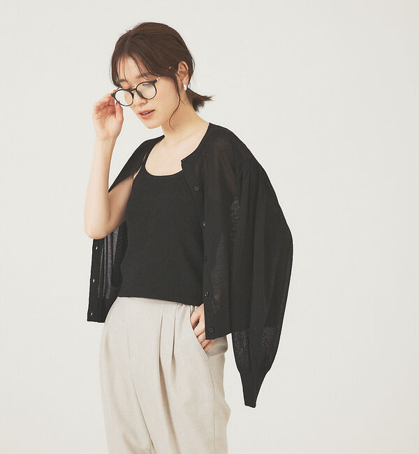 abahouse mavie「シアーアンサンブルサマーニット」|カーディガン|ブラック