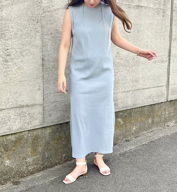 abahouse mavie「【大人のいちまんワンピ】カットリブレイヤード風ワンピ」|ワンピース|