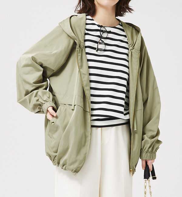 abahouse mavie「撥水ギャザーマウンテンパーカー」|その他|カーキ