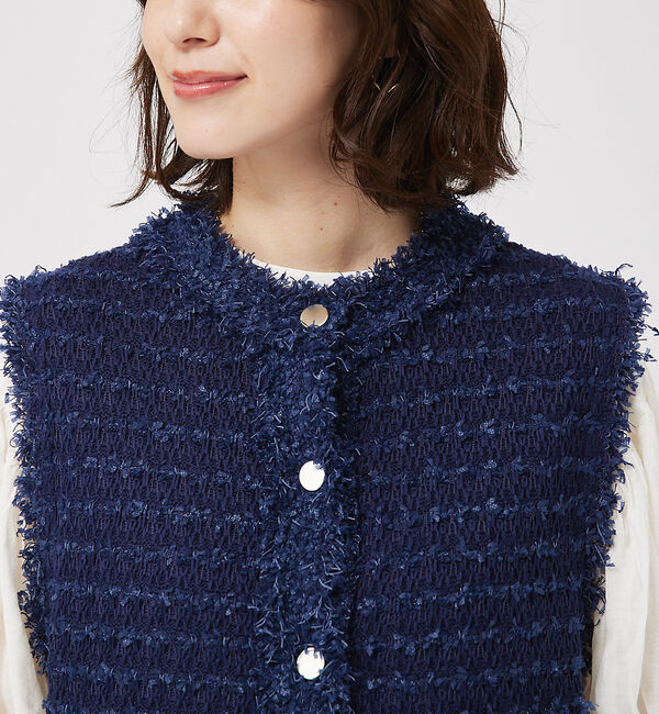 abahouse mavie「ツィードニットベスト」|ベスト・ジレ|